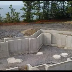 Completed concrete foundation